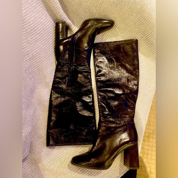 Zara Leather Knee-high Dress Boots - Picture 1 of 9